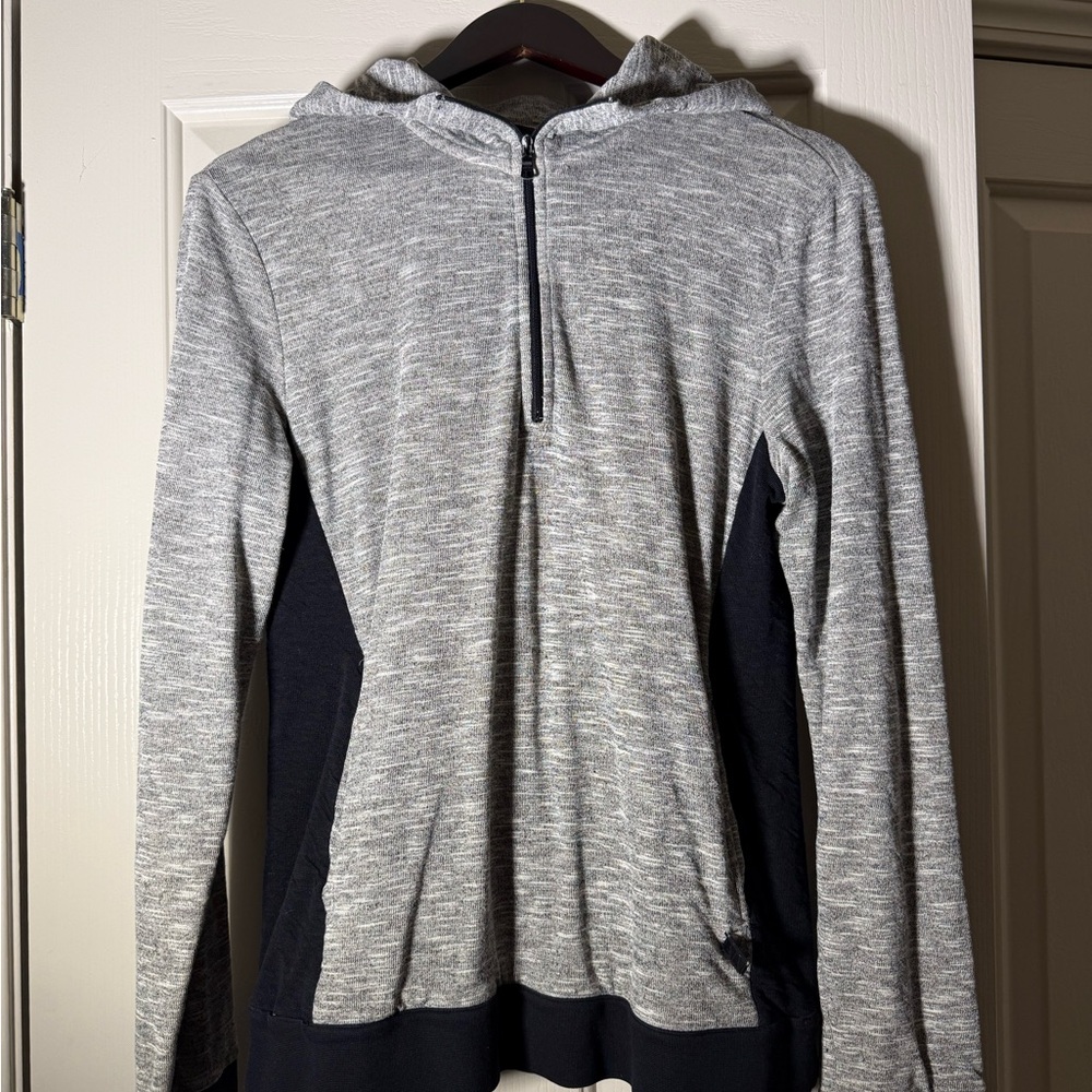 Armani Exchange Gray and Black Zip-Up Sweater